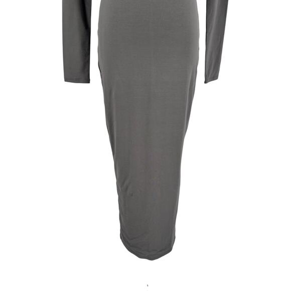 Naked Wardrobe Womens Extra Butter Long Sleeve Midi Dress Charcoal Gray Medium M - Picture 5 of 11